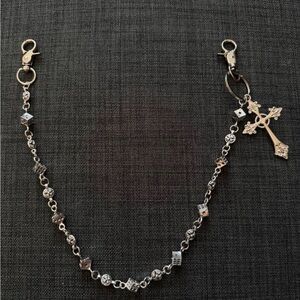Chrome Hearts Silver Dice pants chain